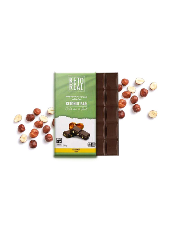 

Keto Real Ketonut Bar Sugar Free 75% Dark Chocolate with Hazelnut, 90g