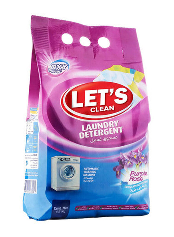 

Let's Clean Purple Rose Detergent Powder for Automatic, 1.5 Kg