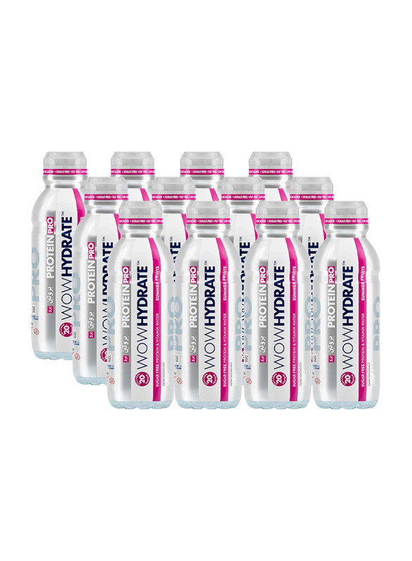 

Wow Hydrate Summer Fruits Sugar Free Protein & Vitamin Water, 12 x 500ml