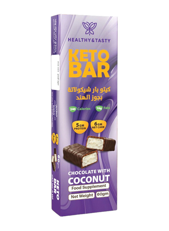 

Healthy & Tasty Keto Bar Chocolate with Coconut, 60g