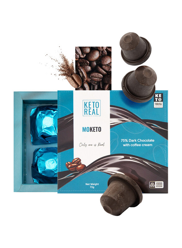 

Keto Real MoKeto Sugar Free 75% Dark Chocolate with Coffee Cream, 72g