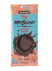 Feastables MrBeast Sea Salt Dark Chocolate Bar, 60g