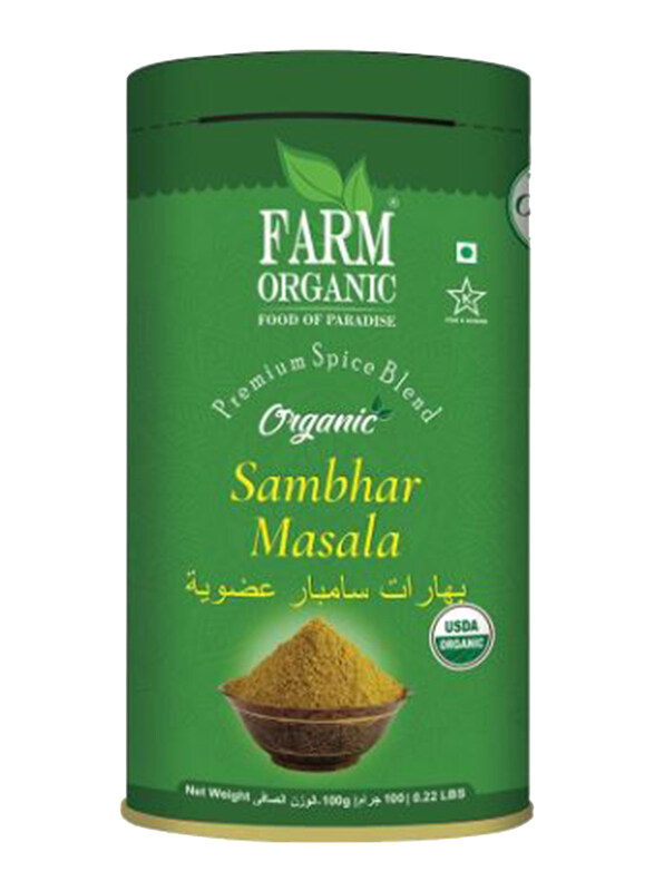 

Farm Organic Gluten Free Sambhar Masala, 100g