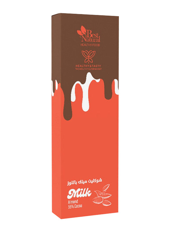 

Healthy & Tasty Almond Milk Chocolate Bar with 55% Cocoa, 40g