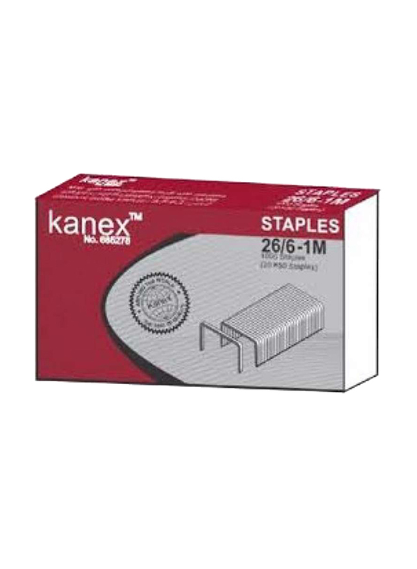 Kanex 26/6-1M Stapler Pins, 1000 Pieces, Silver