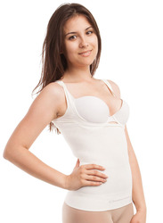 Mums & Bumps Gabrialla Seamless Body Shaping Open Bust Vest, Ivory, Double Extra Large