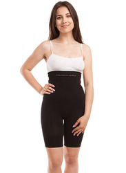 Mums & Bumps Gabrialla Seamless Milk-Fiber Body Shaping High Waist Shorts, Small, Black