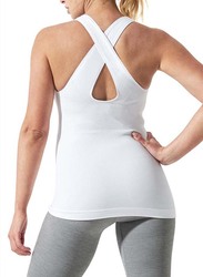 Mums & Bumps Blanqi Sport-Support Maternity Crossback Tank for Women, Medium, White