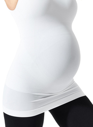 Mums & Bumps Blanqi Maternity Belly Support Tank Tops for Women, Medium, White