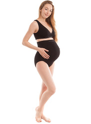 Mums & Bumps Gabrialla Milk-Fiber Maternity Support Briefs, Black, Large