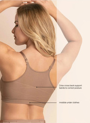 Mums & Bumps Leonisa Super Comfy Wireless Back Support Nursing Bra, Brown, Large/Extra Large