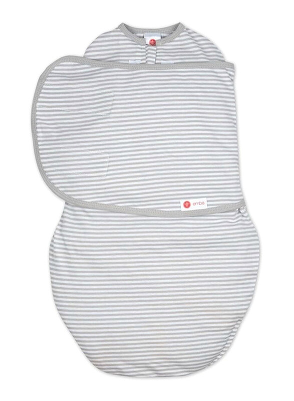 

Mums & Bumps Embe-Babies Starter 2-Way Swaddle, 0-3 Months, Grey Stripe