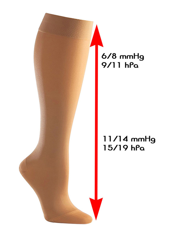 Mums & Bumps Mamsy Compression Knee Socks, Nude, Large