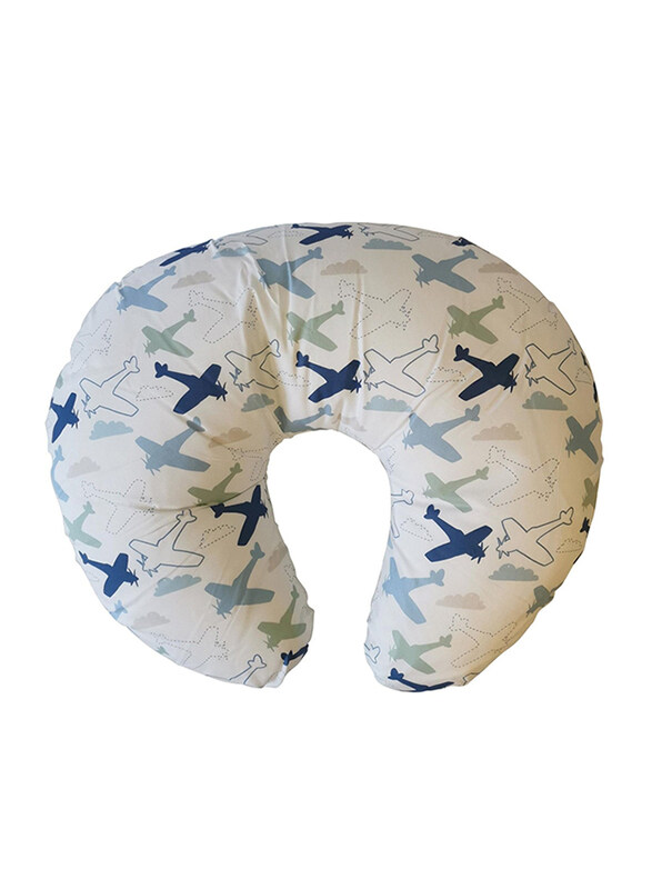 

Mums & Bumps Blue Planes Dreamgenii Nursing Breastfeeding Pillow, White