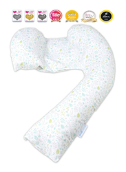 Mums & Bumps Dreamgenii Leaf Printed Pregnancy, Support & Feeding Pillow, Nature Grey/Green