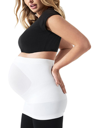 Mums & Bumps Blanqi Maternity Built-in Support Bellyband, White, Small/Medium