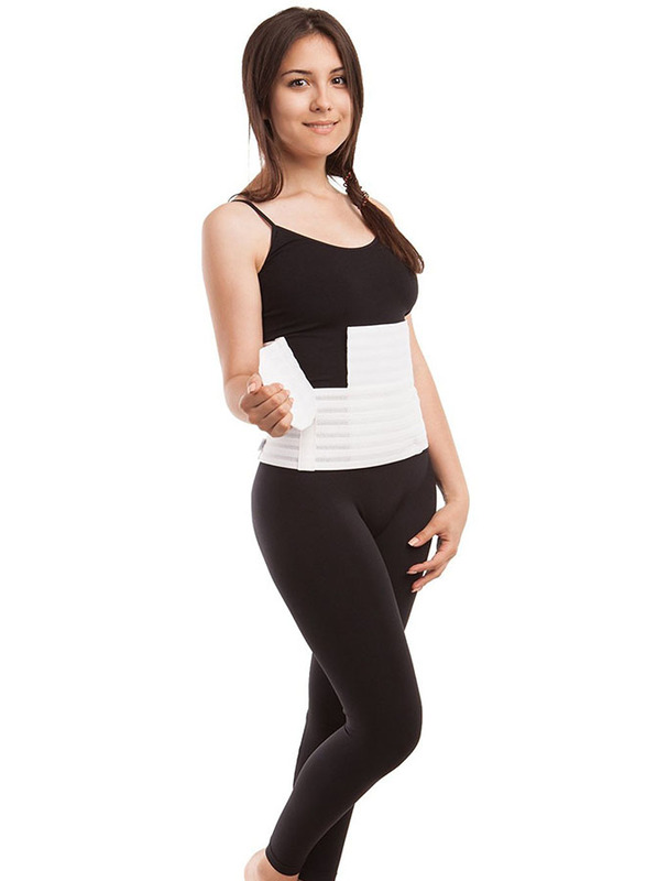 Mums & Bumps Gabrialla Breathable Medium Support Abdominal Binder, White, Extra Large