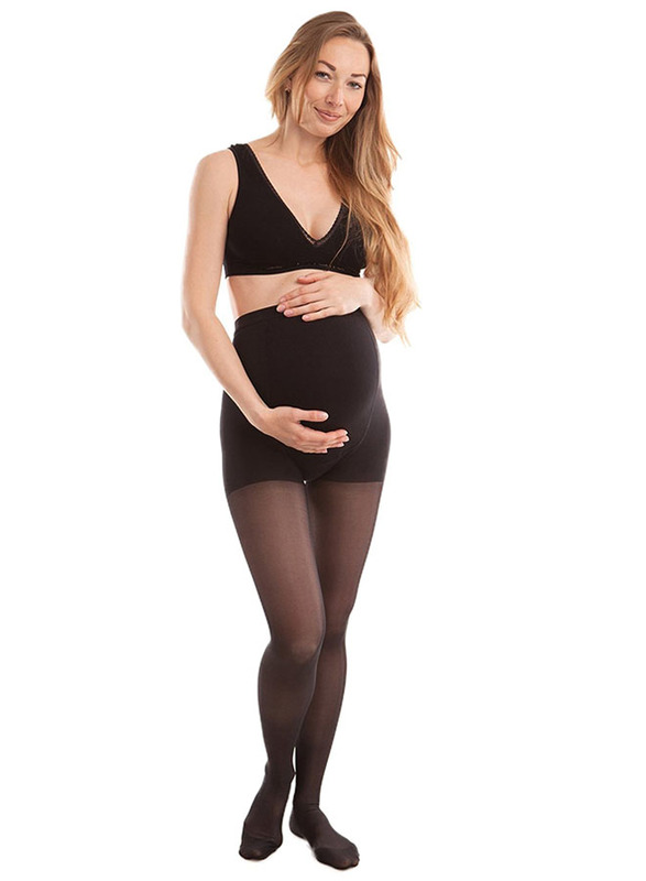 Mums & Bumps Gabrialla Medium Compression Maternity Pantyhose, Black, Small