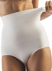 Mums & Bumps Gabrialla Seamless Milk-Fiber Body Shaping High Waist Briefs, Ivory, Small