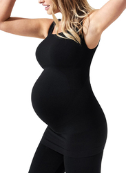 Mums & Bumps Blanqi Maternity Belly Support Tank Tops for Women, Medium, Black