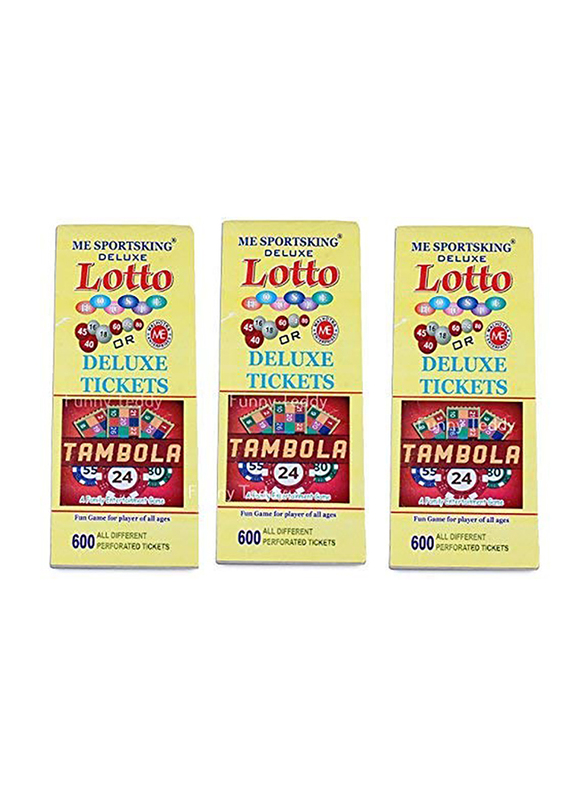Funny Teddy 1800-Piece Tambola Tickets, Multicolour
