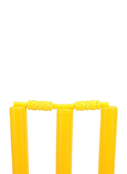 جذوع كريكيت بلاستيكية مع قاعدة وحواجز ، صفراء