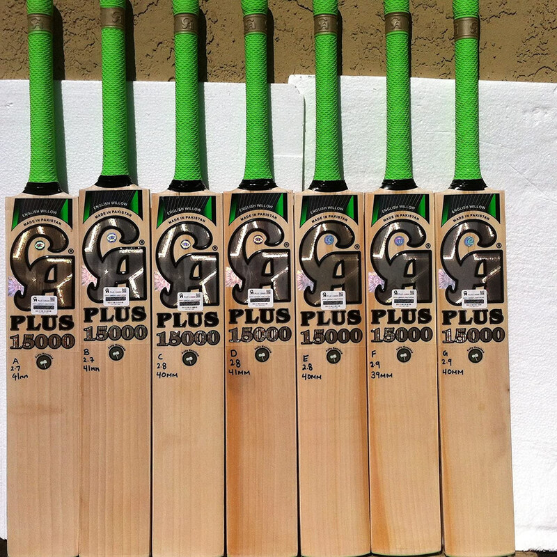 

CA PLUS 15000 English Willow Cricket Bat, 3 Pieces, Brown/Green