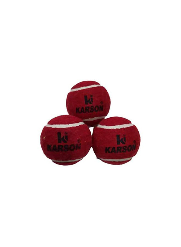Karson 24-Piece Heavy Weight Cricket Tennis Ball Set, Red