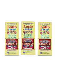 Funny Teddy 1200-Piece Tambola Tickets, Multicolour