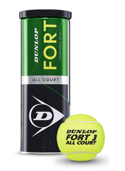 Dunlop Fort 3 All Court Tennis Ball, 3 Pieces, Green
