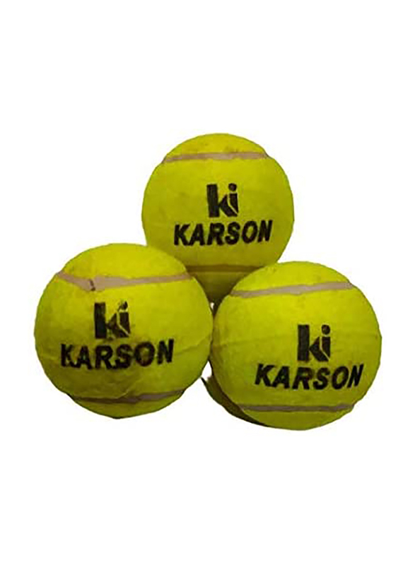 Karson 4-Piece Cricket Tennis Ball Set, Yellow