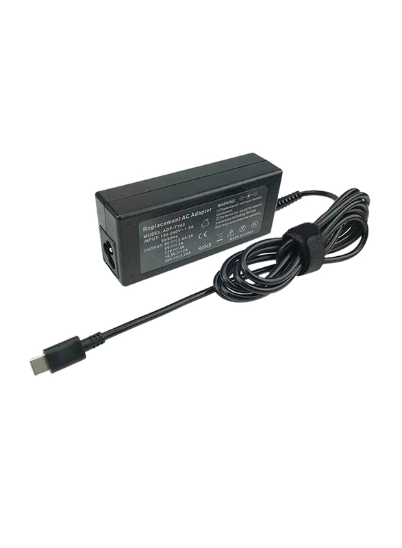 DELL 65W AC Charger Adapter for Dell Latitude Laptops, USB Type-C, Black