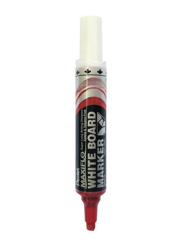 

Pentel 12-Piece Maxiflo Chisel Tip White Board Marker Set, Red