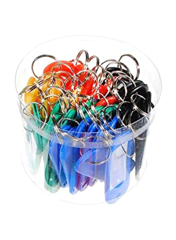 Plastic Key Chain Set, 50 Pieces, Multicolour