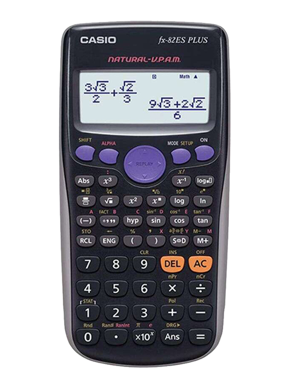 Casio FX-82ESPLUS-2WDTV Mini Portable Scientific Calculator, Black