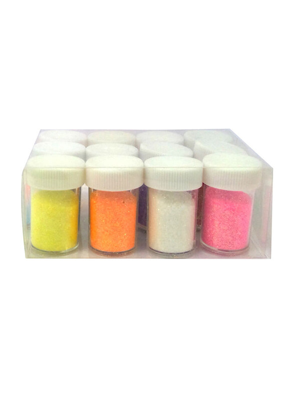 

Generic Arts & Crafts Glitter Shaker Jars for Slime, Scrap-Booking & Decoration, 12 Pieces, Multicolor