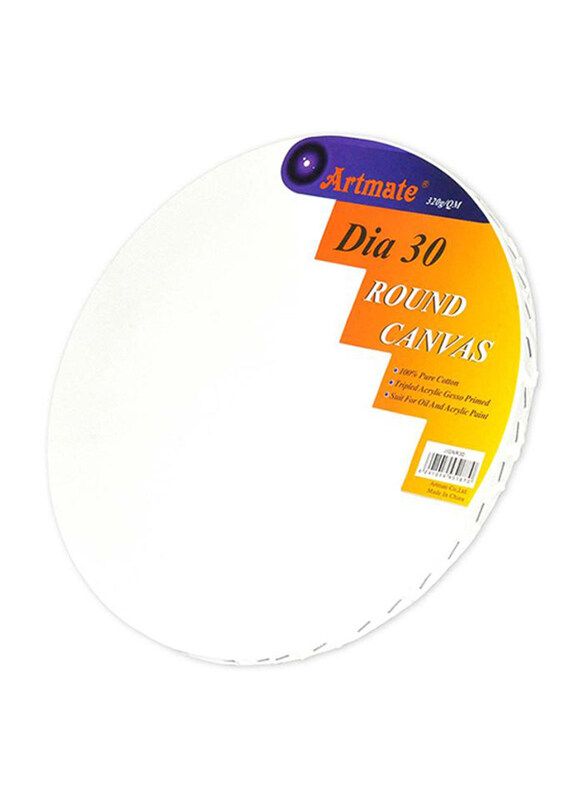 

Artmate Round Shape Canvas, 30cm, White