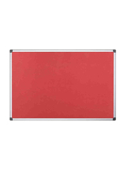 Partner Felt Board, 60 x 90cm, Red/Silver