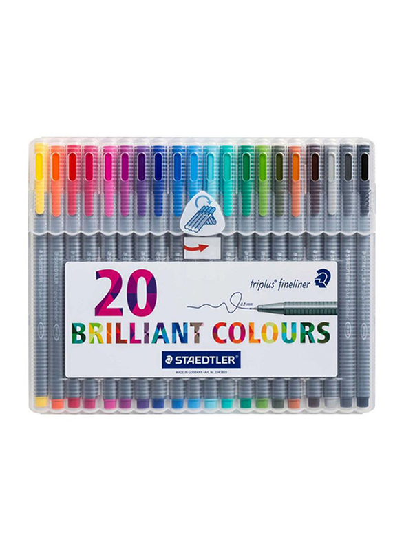 Staedtler 20-Piece Triplus Fineliner Pen Set, Multicolor