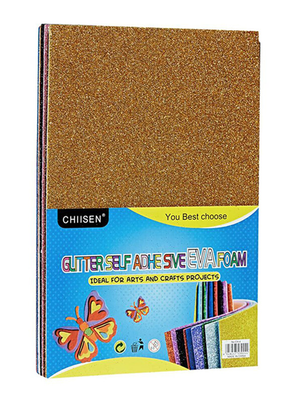 

Canoe Self Adhesive Eva Foam Glitter, A4 Size, 10 Pieces, Multicolor