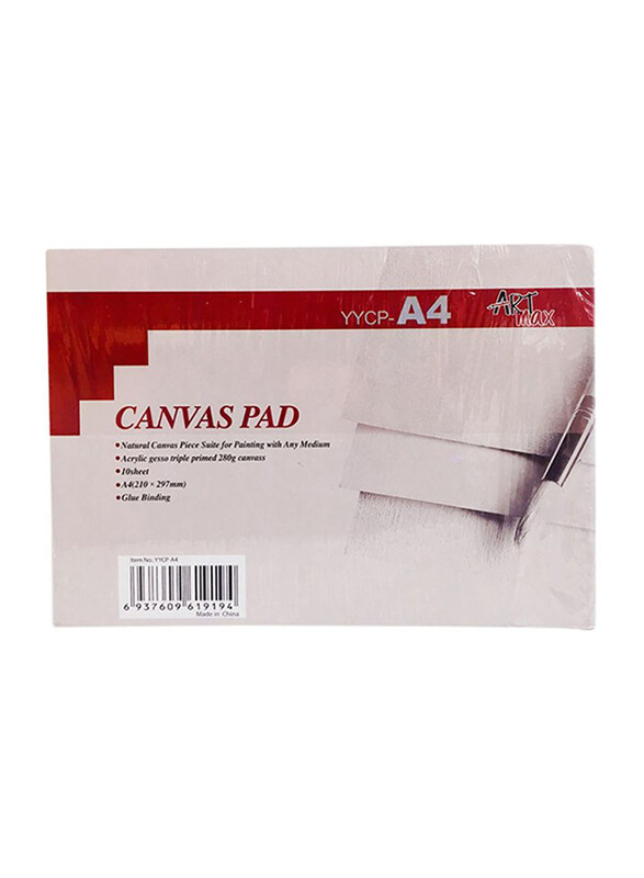 

Art Max A4 Canvas Pad, 210 x 297mm, White/Red