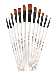 12-Piece Painting Brush Set, Pearl White/Black