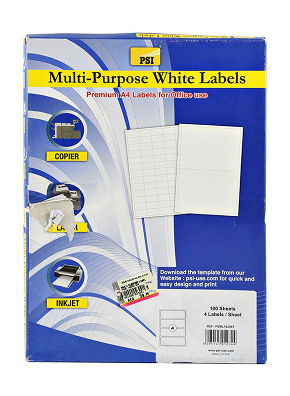 

PSI Multi-Purpose Labels, 100 Sheets, White