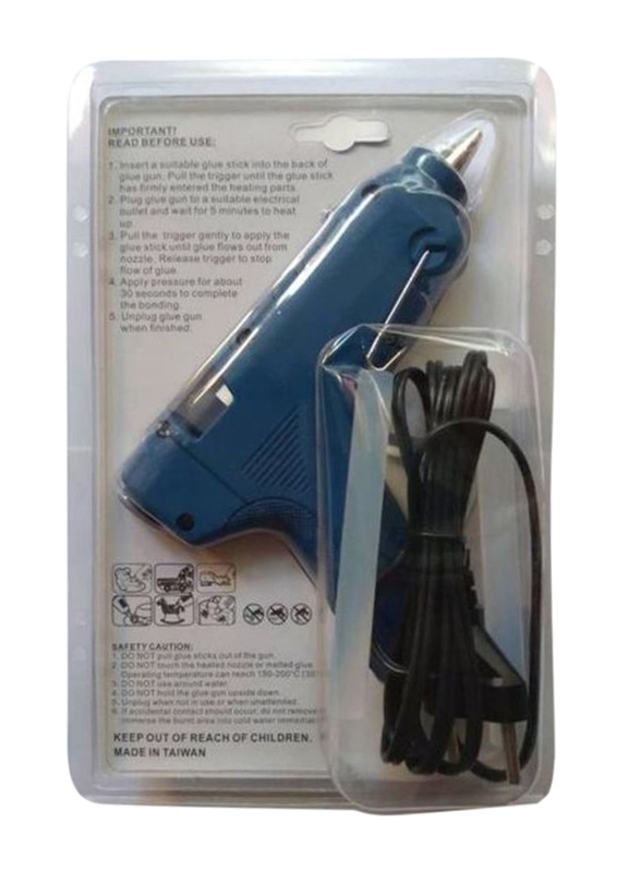 Hot Melt Glue Gun with Glue, 2-Piece, G-230, Blue/White