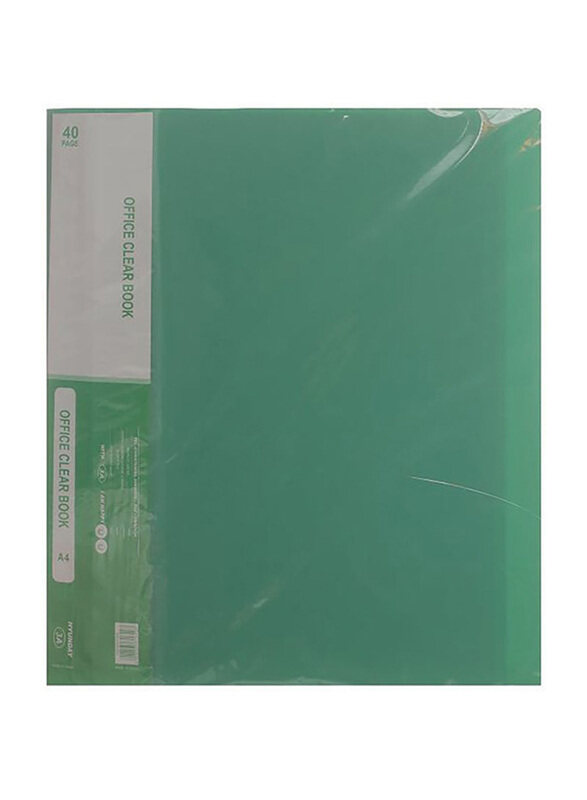 

Hyunday A4 Office File Folder, 40 Pockets, ZY40A, Green