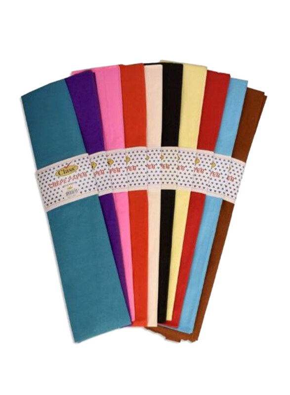 

Generic Class Crepe Paper, 10 Sheets, Multicolor