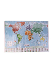 Outad World Map English French Wall Chart, Multicolor