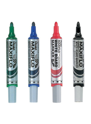 Pentel 4-Piece MaxiFlo Bullet Point Whiteboard Marker Set, Multicolor