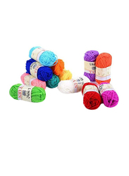 Lihao Acrylic Keins Knitting Crochet Craft Mini Yarn Set, 12-Pieces, 11.5 x 9.3 x 1.6 inch, Multicolor