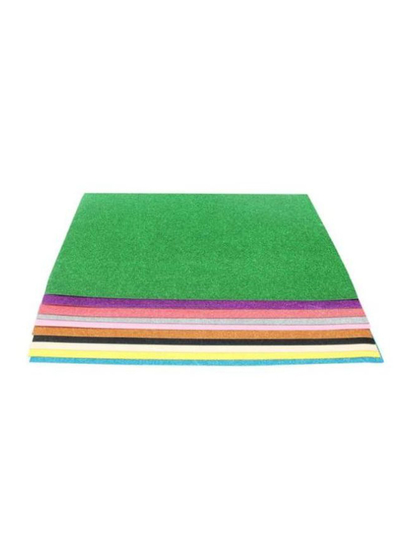 10-Piece Glitter Foam Sheets, Multicolor
